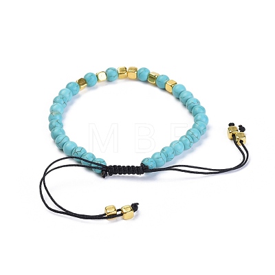 Synthetic Turquoise Braided Bead Bracelets BJEW-JB04336-01-1