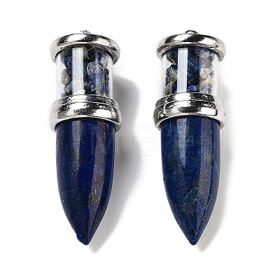 Natural Lapis Lazuli Pointed Big Pendants G-B077-02P-02-1