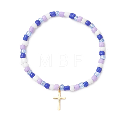 304 Stainless Steel Tiny Cross Charms Bracelets BJEW-JB13462-1