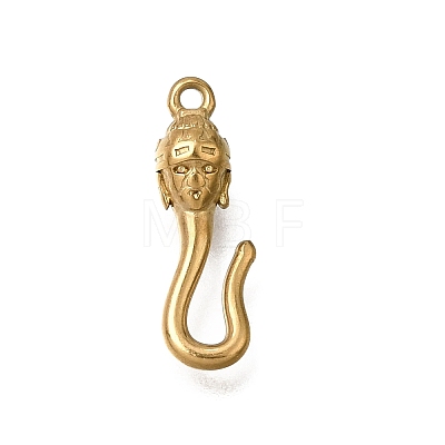 304 Stainless Steel Buddha Head Hook Clasps SA-CBACB61-16G-1