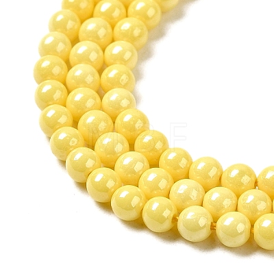 Cubic Zirconia Imitation Pearl Bead Strands ZIRC-P109-03A-04-1