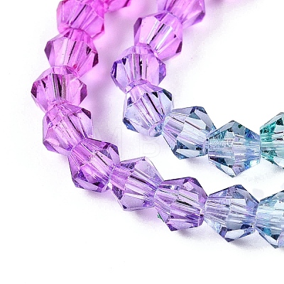 Gradient Color Baking Painted Glass Bead Strands DGLA-A039-T2mm-A011-1