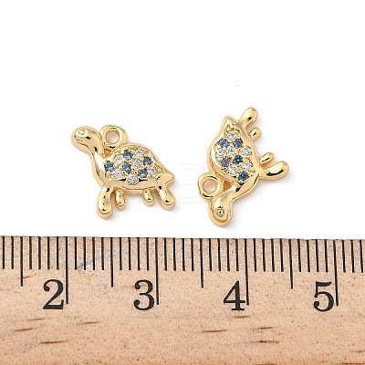 Brass Micro Pave Cubic Zirconia Charms X1-KK-C099-01G-G-1