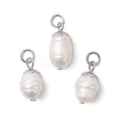 Natural Pearl Pendants PALLOY-JF04618-1