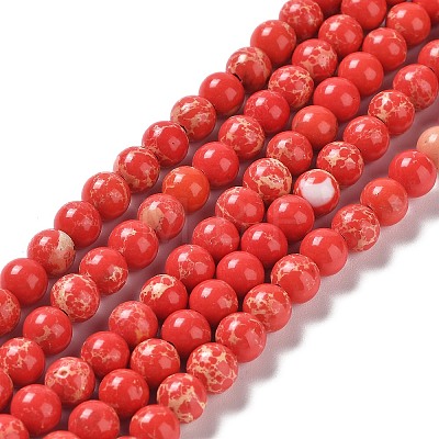 Synthetic Imperial Jasper Beads Strands G-I199-35-8mm-D-1