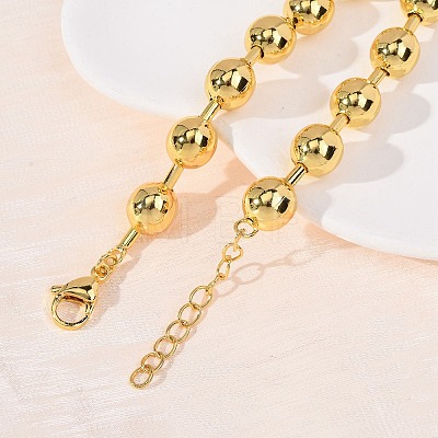 Brass Ball Chain Necklaces for Men Women NJEW-H089-01G-1