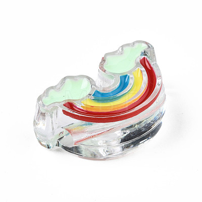 Transparent Acrylic Enamel Beads OACR-N130-026-01-1