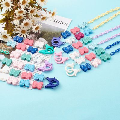 Printed Elephant Natural Dyed Wood Beaded Necklaces NJEW-JN03527-1
