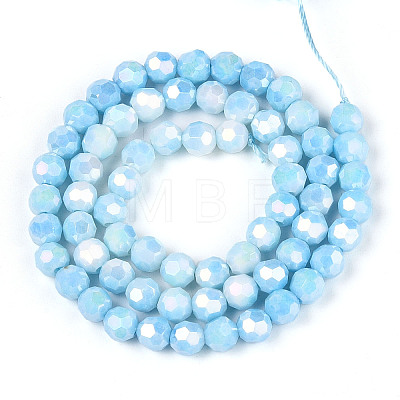 Anti-Tarnish Electroplate Glass Beads Strands X-EGLA-T021-6mm-15-01-1