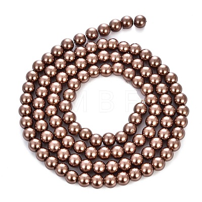 Baking Paint Pearlized Glass Pearl Round Bead Strands LS-HY-Q330-8mm-30-1