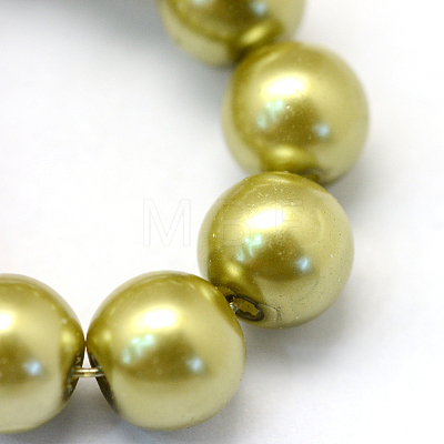 Baking Painted Pearlized Glass Pearl Round Bead Strands HY-Q003-4mm-43-1
