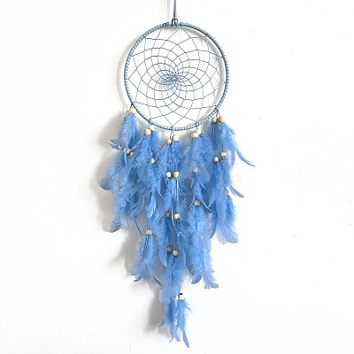 Cotton Woven Net/Web with Feather Hanging Decorations PW-WG8A580-03-1