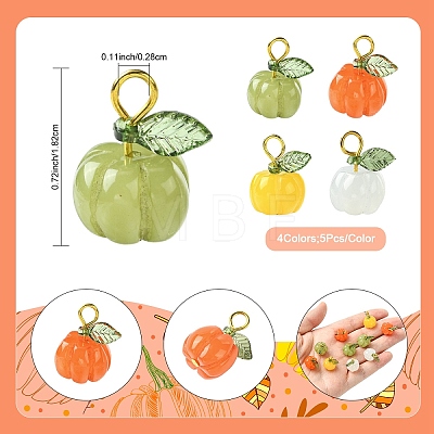 20Pcs 4 Style Resin & Acrylic Pendants PALLOY-YW00155-1