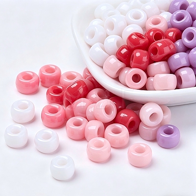 Valentine's Day Opaque Acrylic European Beads PL338-M4-1