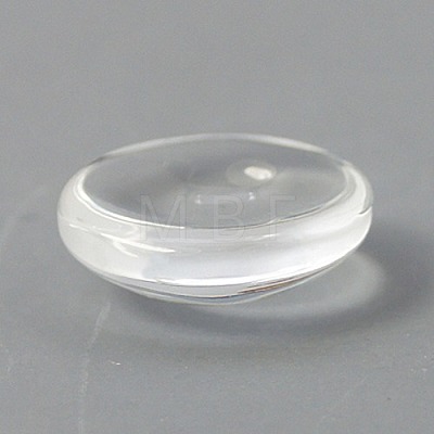 Flat Back Clear Transparent Dome Oval Shape Glass Cabochons Diameter 12mm for Photo Craft Jewelry Making GGLA-PH0002-02C-1