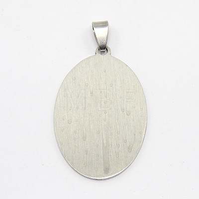 DIY Materials 201 Stainless Steel Flat Oval Hand Stamping Blank Tag Pendants STAS-O044-124-1