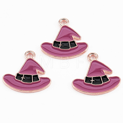 Light Gold Tone Alloy Enamel Pendants ENAM-T018-19A-1