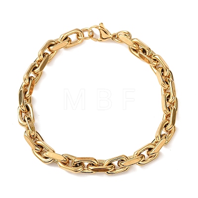 304 Stainless Steel Cable Chain Bracelets for Women Men BJEW-F529-04G-1