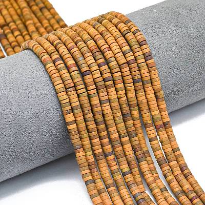 Natural Yellow Ocean Jasper Beads Strands G-P575-B32-4x1mm-1