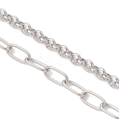2MM 304 Stainless Steel Mixed Chain Slider Necklace Making AJEW-JB01558-02-1