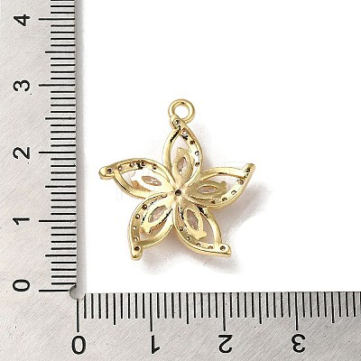 Brass Micro Pave Cubic Zirconia Pendants KK-B079-15G-1