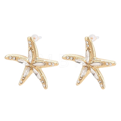 Alloy Rhinestone Stud Earrings EJEW-Z172-02G-01-1