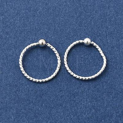 Brass Ball Captive Bead Nose Ring AJEW-G075-01S-02-1