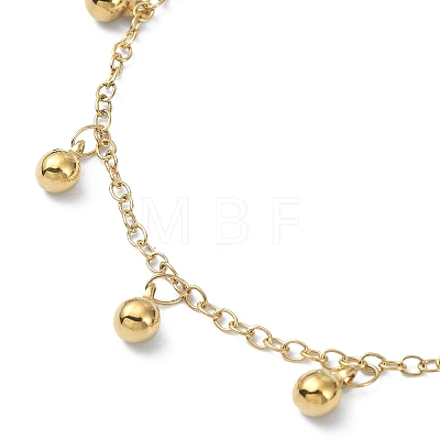 Ion Plating(IP) 304 Stainless Steel Round Ball Charms Bib Necklaces for Women NJEW-D052-05G-1