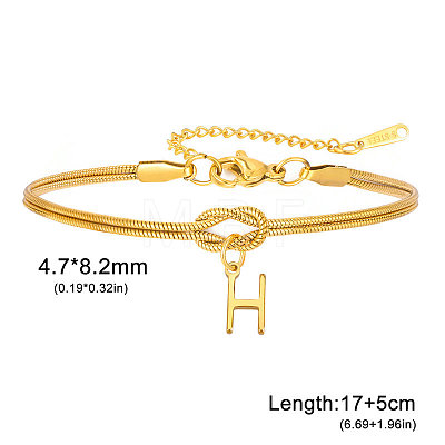 304 Stainless Steel Initial Charm Bracelets FS-WGD8E41-22-1