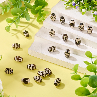 20Pcs 5 Styles Tibetan Style dZi Agate Beads G-TA0002-67-1