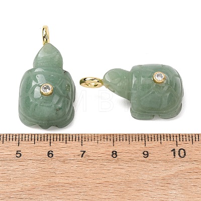 Natural Green Aventurine Carved Pendants G-H357-03G-07-1