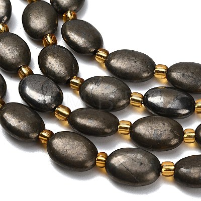 Natural Gold Pyrite/Golden Pyrite Beads Strands G-F833-E01-01-1