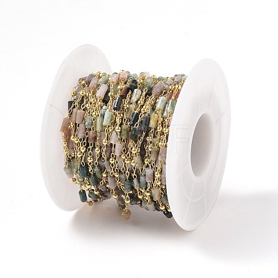 Natural Moss Agate Handmade Beaded Chains CHC-K008-C01-1