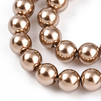 Baking Painted Pearlized Glass Pearl Bead Strands HY-N002-4mm-A06-1