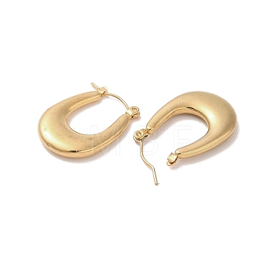 Oval 201 Stainless Steel Half Hoop Earrings for Women EJEW-G385-26G-1