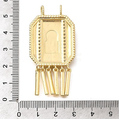 Brass Micro Pave Cubic Zirconia Big Pendants KK-Z125-27G-1