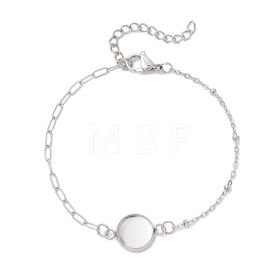 304 Stainless Steel Paperclip Chain Satellite Chain Bracelet Making BJEW-JB13071-02-1