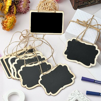 30Pcs 3 Styles Mini Wooden Hanging Chalkboard HJEW-CJ0001-04-1