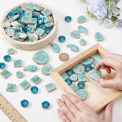500G 4 Styles Handmade Porcelain Cabochons DIY-SP0007-70-1