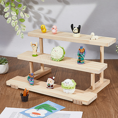 3-Tier Wood Earring Display Card Organizer Riser Rack ODIS-WH0099-21-1