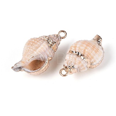 Electroplated Natural Shell Pendants BSHE-T015-09-1