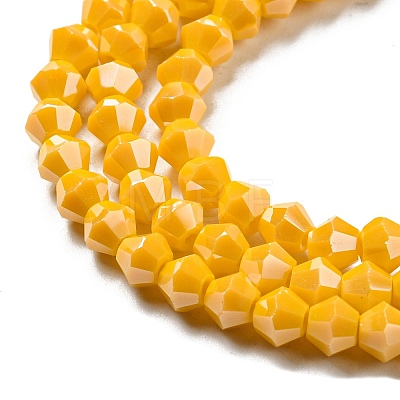 Opaque Solid Color Electroplate Glass Beads Strands GLAA-F029-P4mm-C04-1