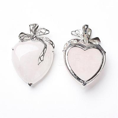 Rose Quartz Pendants KK-P103-A09-1