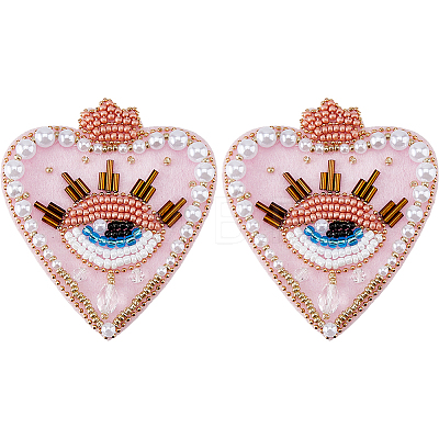 2Pcs Cloth Computerized Embroidery  Sew on Patches PATC-FH0001-39A-1