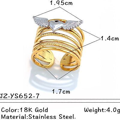 304 Stainless Steel Cuff Open Rings FS-WGD1193-07-1