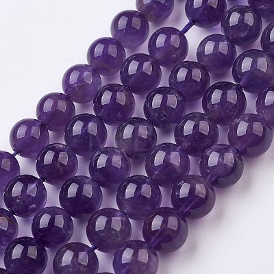 Natural Amethyst Bead Strands G-J376-20-8mm-1