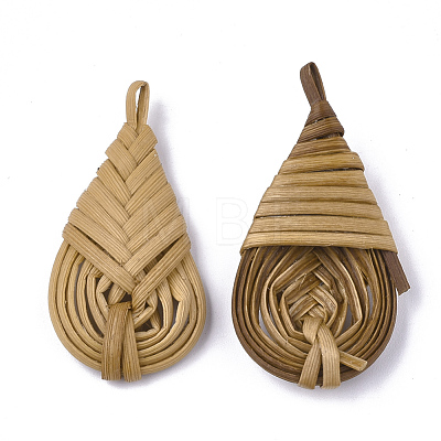 Handmade Reed Cane/Rattan Woven Pendants WOVE-Q077-04-1