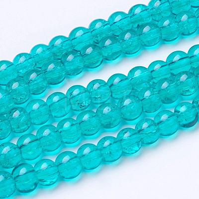 Spray Painted Crackle Glass Beads Strands CCG-Q001-4mm-15-1