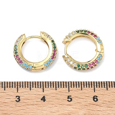 Brass Micro Pave Cubic Zirconia Hoop Earrings EJEW-C181-13G-1