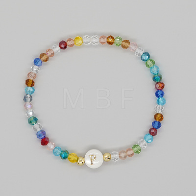 Handmade Bohemian Colorful Faceted Rondelle Glass Beaded Stretch Bracelets UI5654-16-1